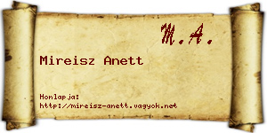 Mireisz Anett névjegykártya